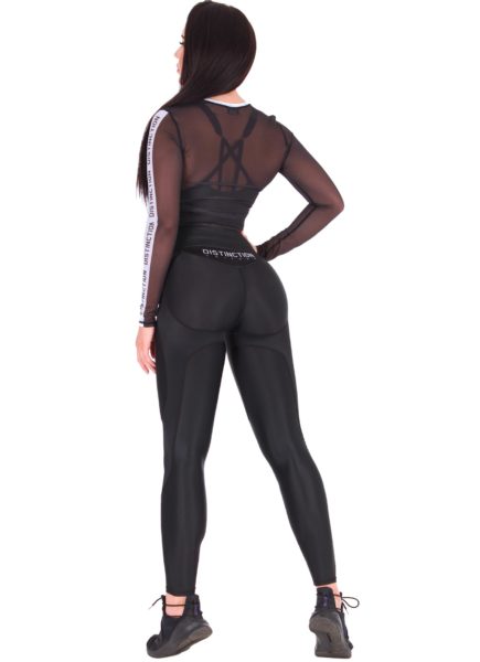 Кофта длинный рукав DISTINCTION CROP TOP LS BLACK&SILVER