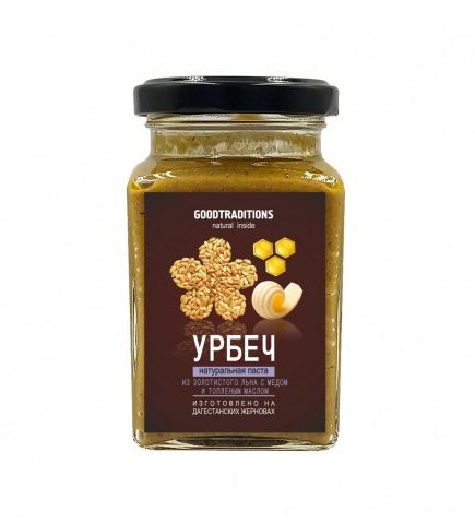 Урбеч из золотистого льна с медом и топленным маслом 230 гр