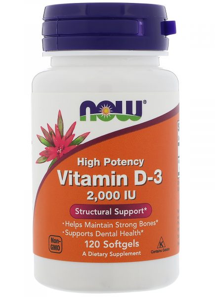 NOW Vitamin D-3 2000 МЕ 120 капс.