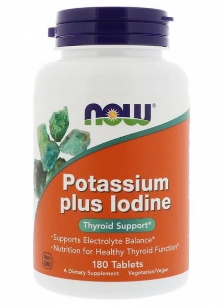NOW Potassium plus Iodine 180 таб
