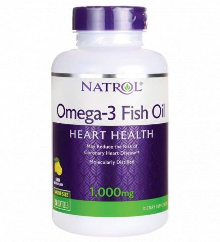 NATROL Omega-3 Fish Oil 150 капс 1000мг со вкусом лимона