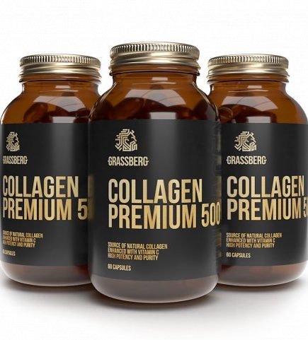 GRASSBERG Collagen Premium 500mg + Вит C 40мг 60 капс