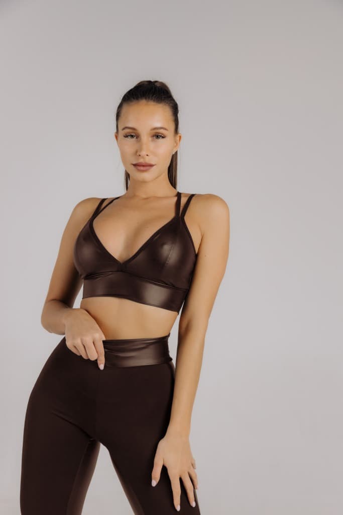 Топ Forstrong LEATHER BRA BROWN