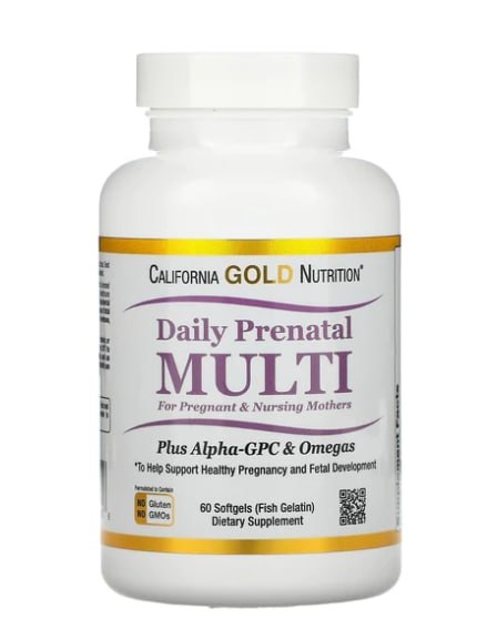 California Gold Nutrition Prenatal Multi for Pregnant & Nursing Mothers 60 капс.